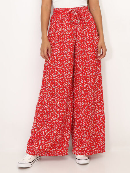 Pantalon plissé à motif floral image number 0