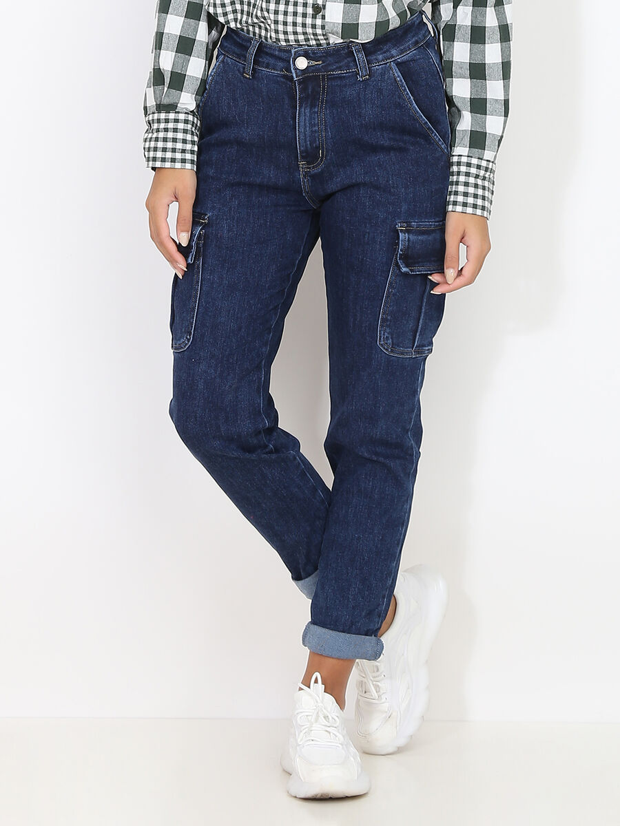 Jeans droit coupe cargo image number 0