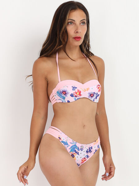 Bikini   à fleurs avec lanières image number 0