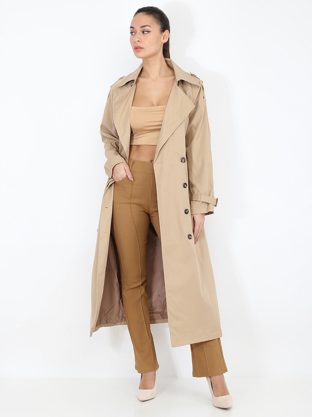 Trench oversize con cintura image number 0