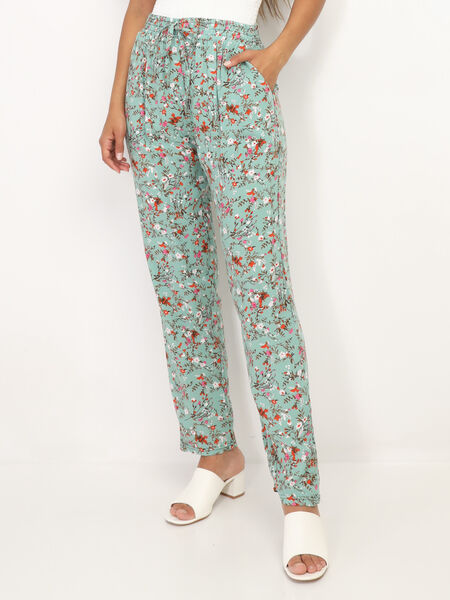 Pantalones ligeros con motivos florales image number 0