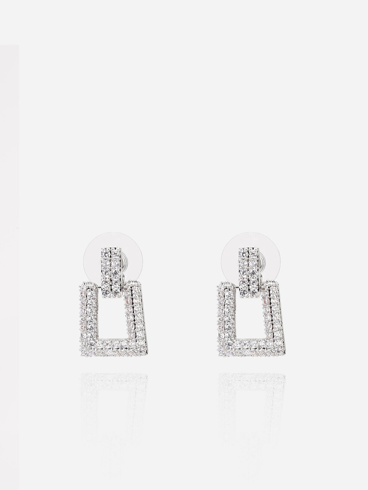 Boucles d'oreilles rectangles en strass image number null