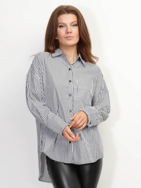 Camicia oversize a righe image number 0