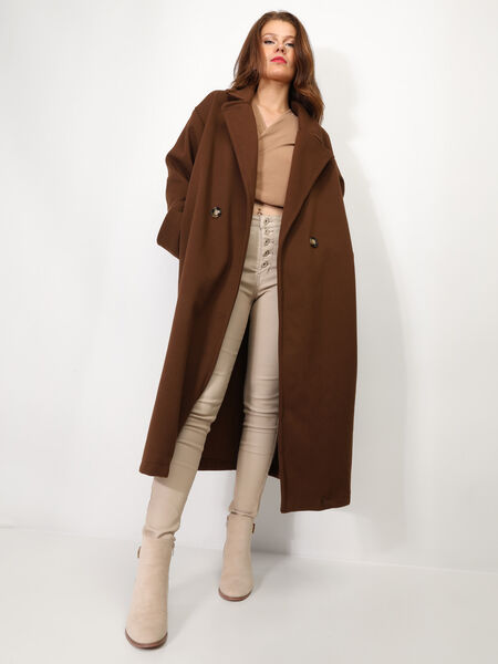 Manteau oversize en maille texturée