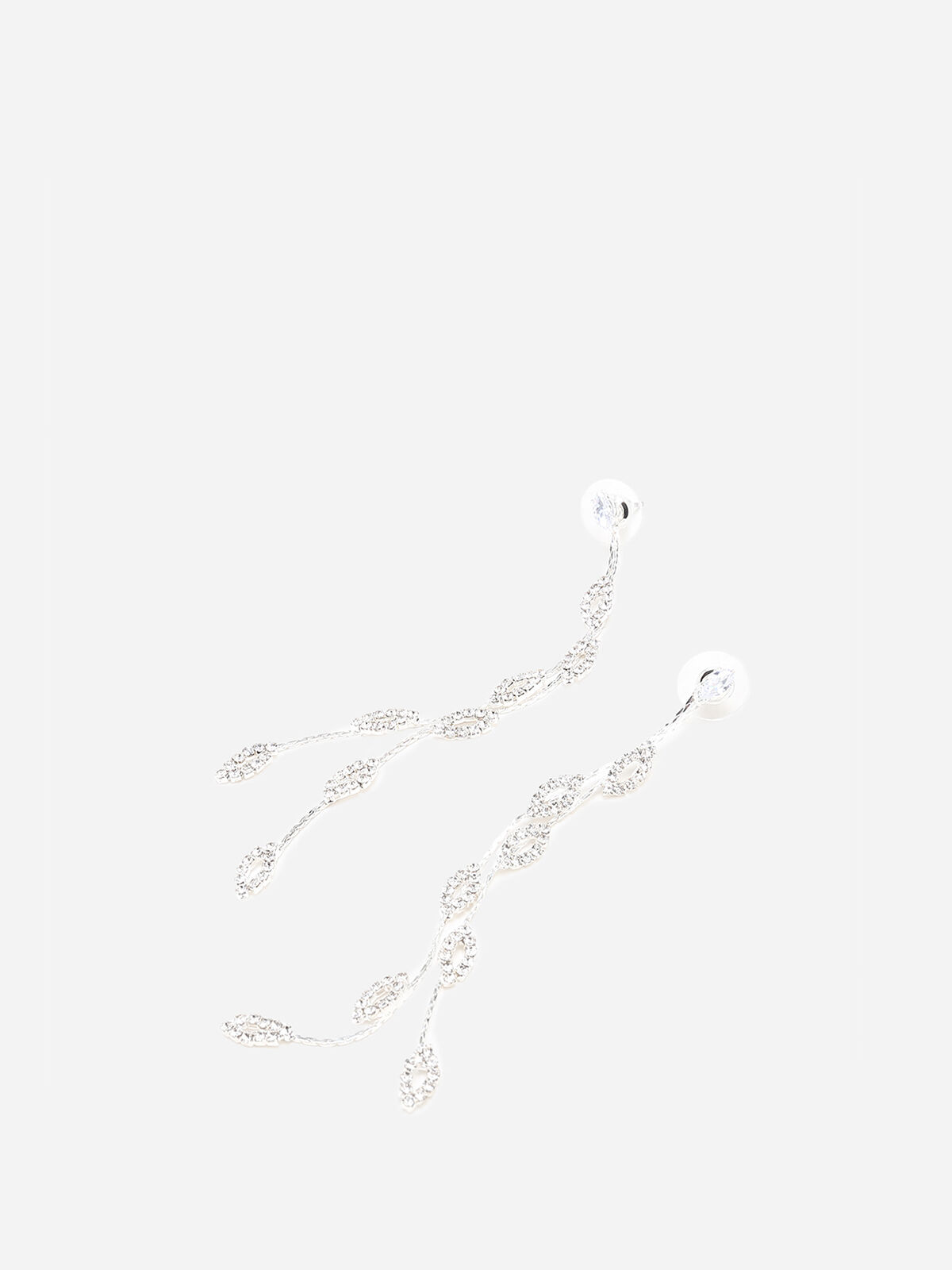 Boucles d'oreilles pendantes feuilles en strass image number null