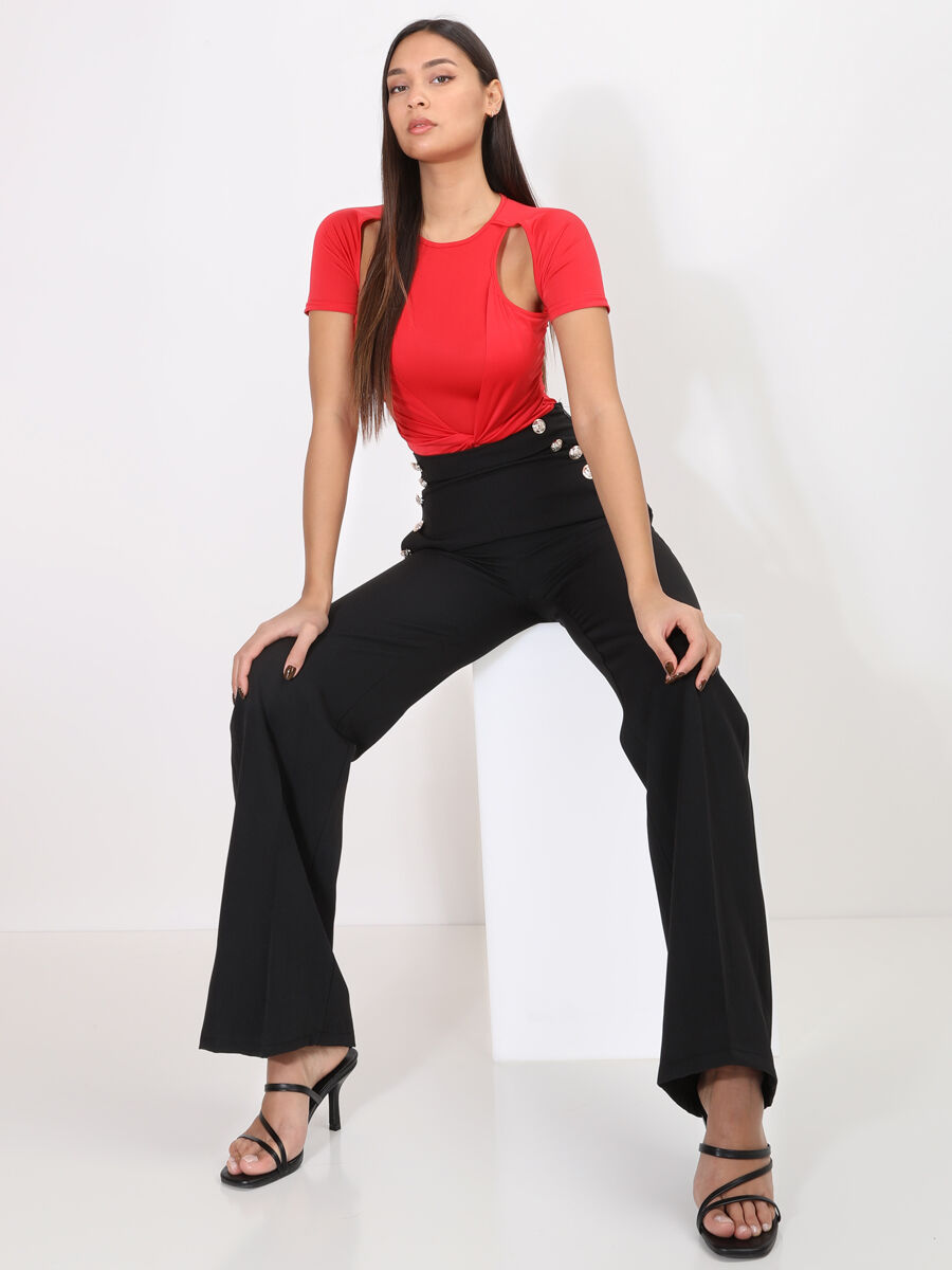 Pantalon palazzo style officier image number null