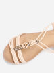 Sandales compensées beiges à détails dorés Beige image number null
