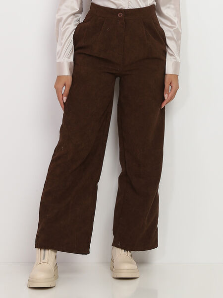 Pantalon large en velours côtelé image number 0