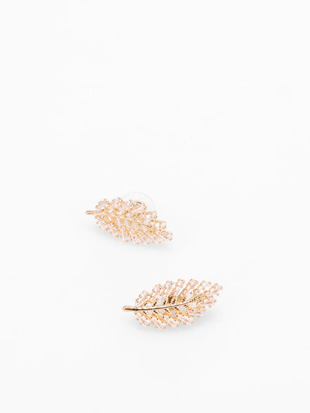 Boucles d'oreilles feuilles en strass