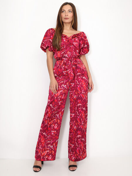 Jumpsuit with balloon sleeves and pattern