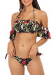 Bikini floreale con volant e rouches image number 0