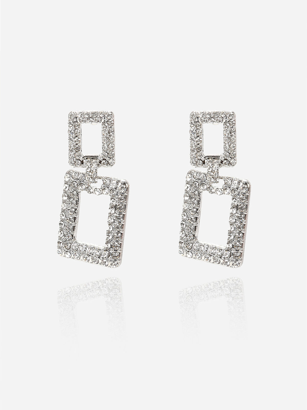 Boucles d'oreilles à rectangles strass image number null