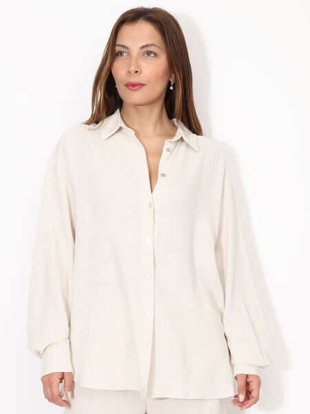 Oversized shirt in linen image number 0