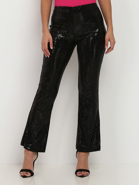 Pantaloni flare in paillettes image number 0