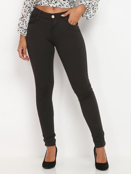 Jegging skinny avec noeuds aux poches