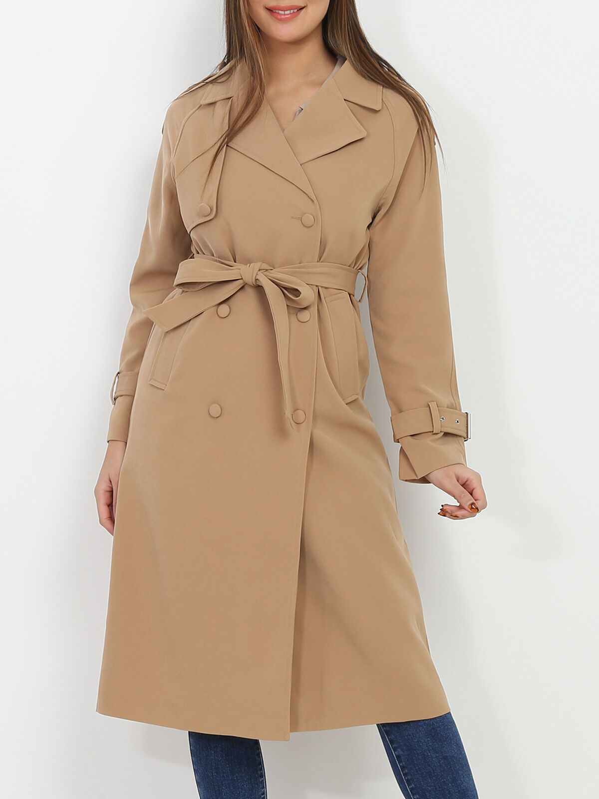 Trench mi-long avec ceinture image number null